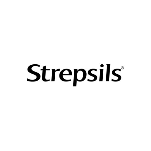 Strepsils logo with black font