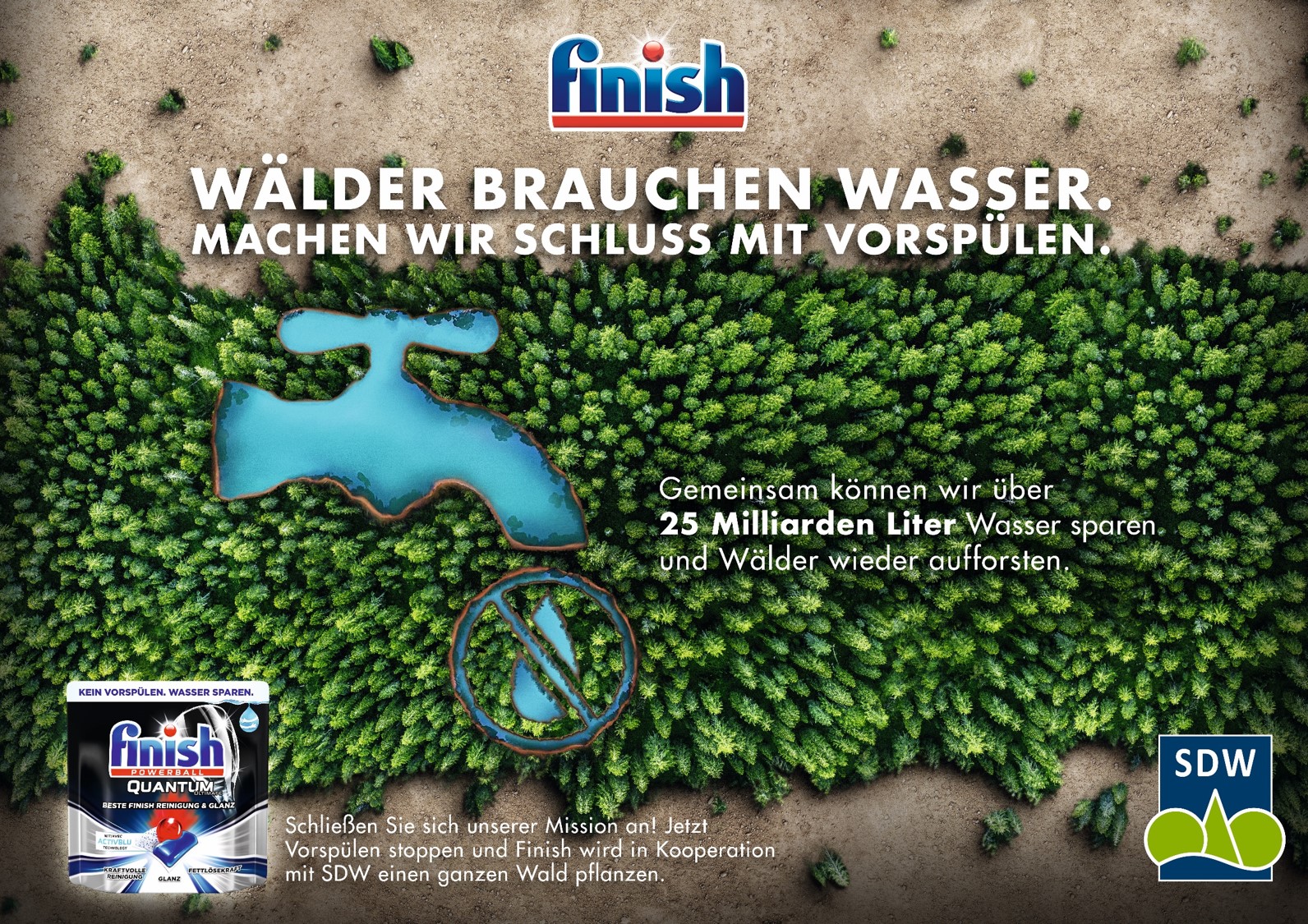 Finish spart Wasser und unterstützt Pflanzung